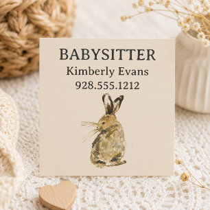 Carte De Visite Carré Garde de bébé lapin Faon