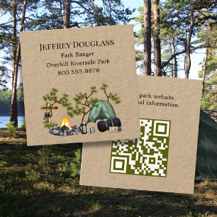 Carte De Visite Carré Garde forestier de camping