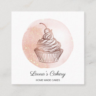Carte De Visite Carré Gâteaux et sucreries Cupcake Maison Boulangerie ro
