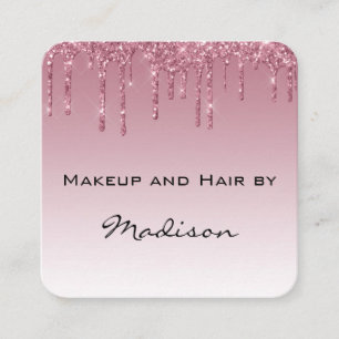 Carte De Visite Carré Glam Purple Rose Gold Parties scintillant Drives A