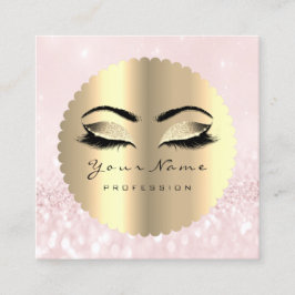 Carte De Visite Carré Gold Black Diamond Maquillage Artiste Lashes Rose
