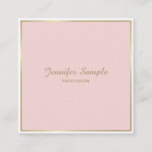 Carte De Visite Carré Gold Blush Pink White Modern Luxe élégant