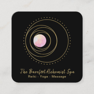 Carte De Visite Carré *~* Gold Boho Pink Moon Géométrie Sacrée Luna L
