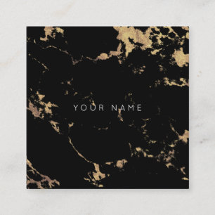 Carte De Visite Carré Gold Carrara Black Marble Abstrait Consulting