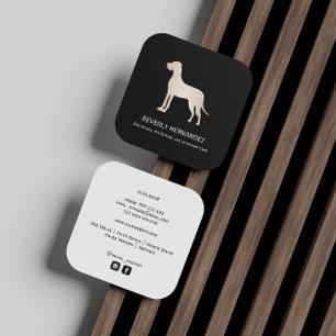 Carte De Visite Carré Gold Great Dane Chien Walker Trainer Chiot assis