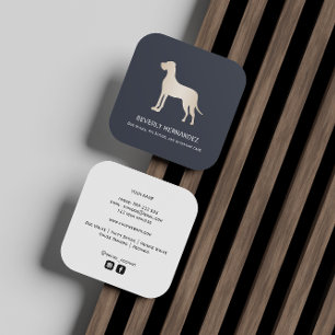 Carte De Visite Carré Gold Great Dane Chien Walker Trainer Chiot assis