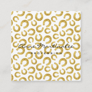 Carte De Visite Carré Gold Horseshoes Good Luck Professional