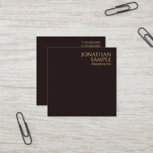 Carte De Visite Carré Gold Look Texte Moderne Elegant Velvet Noir