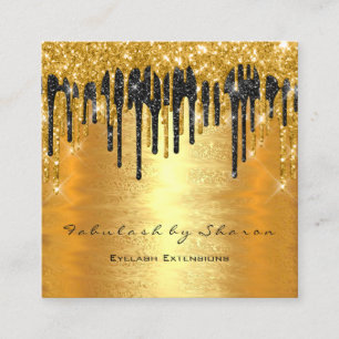 Carte De Visite Carré Gold Spark maquillage Artiste Lash Black Drives Lu
