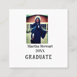 Carte De Visite Carré Graduation photo name year class university simple