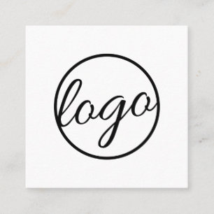 Carte De Visite Carré Grand logo professionnel noir et blanc