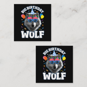 Carte De Visite Carré Grand Loup d'anniversaire pour les loups