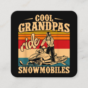 Carte De Visite Carré Grandpas cool randonnée Motoneige Motoneige Motone