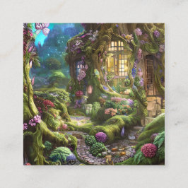 Carte De Visite Carré Graphique de la forêt de Fairyland