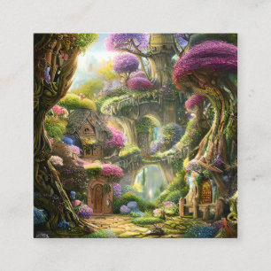 Carte De Visite Carré Graphique de la forêt de Fairyland