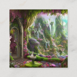 Carte De Visite Carré Graphique de la forêt de Fairyland