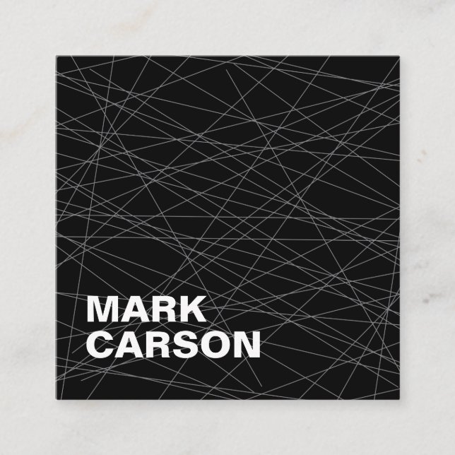 Carte De Visite Carré Gras Moderne Lignes de Déplacement Professionnel N (Devant)