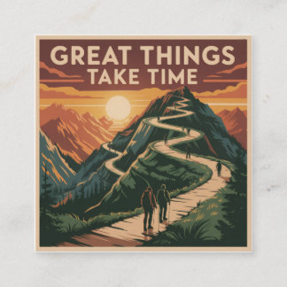 Carte De Visite Carré Great Things Take Time