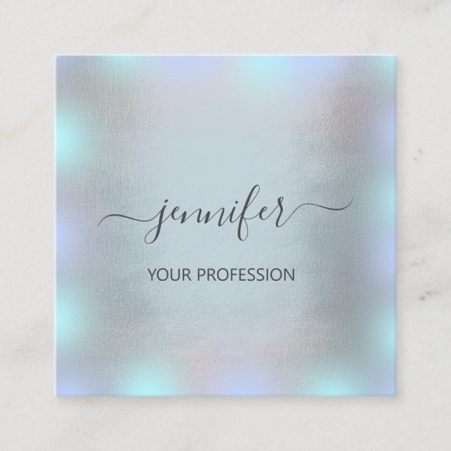 Carte De Visite Carré Gris Smoky Blue Ombre maquillage professionnel Art (Devant)