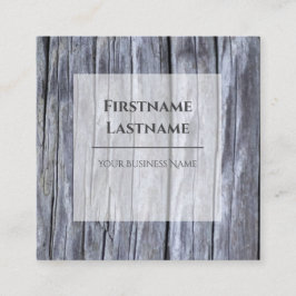 Carte De Visite Carré Grunge de design d'intérieur en bois gris rustique