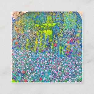 Carte De Visite Carré Gustav Klimt - Paysage Horticole À La Colline
