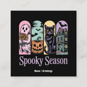 Carte De Visite Carré Halloween vintage Horreur Éffrayante saison mignon