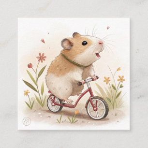Carte De Visite Carré Hamster En Vélo