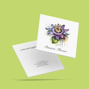 Carte De Visite Carré Herbal Life : fleur passion personnalisable