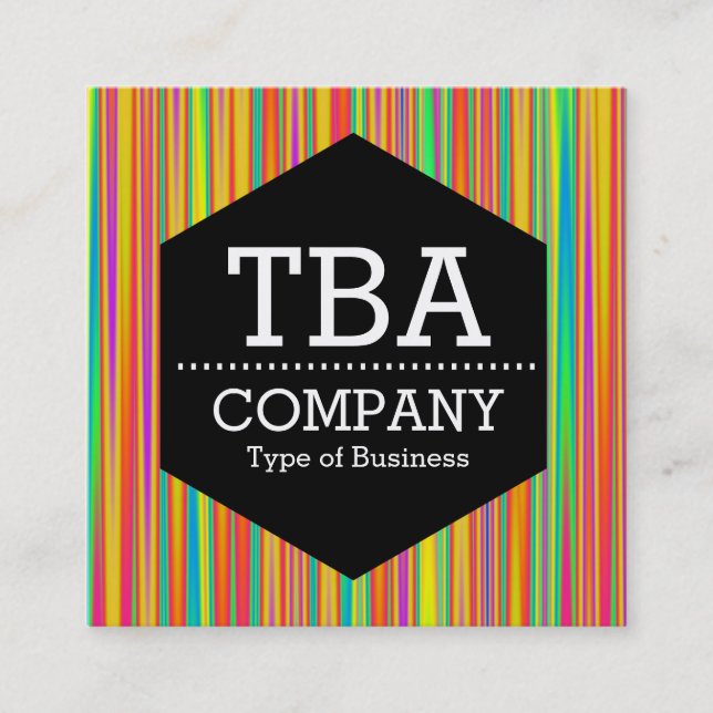 Carte De Visite Carré Hexagon noir - Abstrait 120716(010) (Devant)