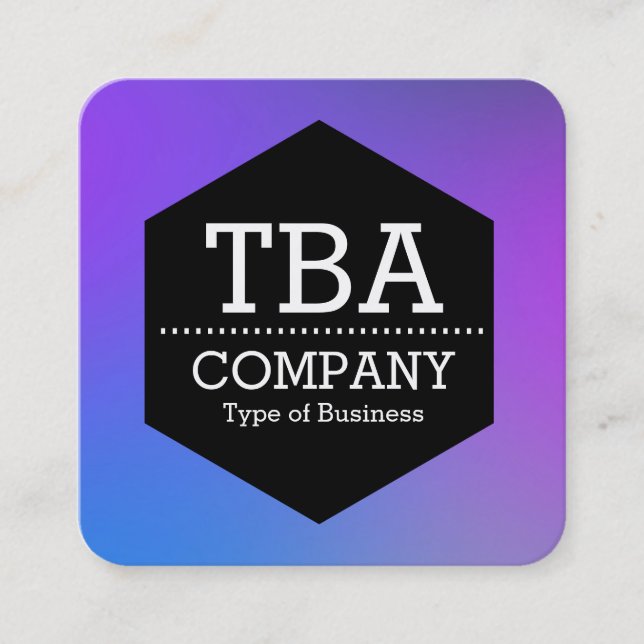 Carte De Visite Carré Hexagon noir - Gradient doux (Devant)
