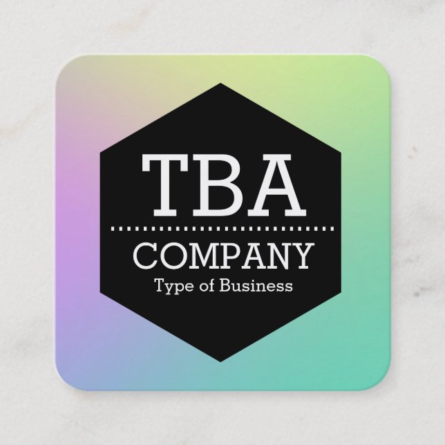 Carte De Visite Carré Hexagon noir - Gradient doux (Devant)