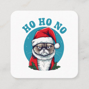 Carte De Visite Carré Ho ho non - drôle de chat grumpy santa