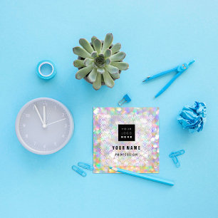 Carte De Visite Carré Holographe maquillage unique logo unique