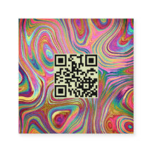 Holographique arc-en-ciel vert rose QR Code Esthét