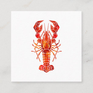Carte De Visite Carré Homard polygonal rouge