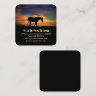 Carte De Visite Carré Horloger Services ou Equine Vétérinaire d'affair