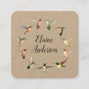 Carte de visite Carré Hummingbird Kraft