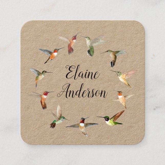 Carte de visite Carré Hummingbird Kraft (Devant)