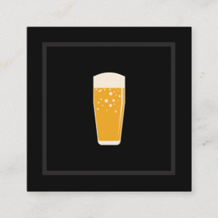 Carte De Visite Carré Icône de bière noire élégante
