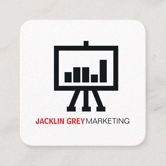 Carte De Visite Carré Icône Graphique (Devant)