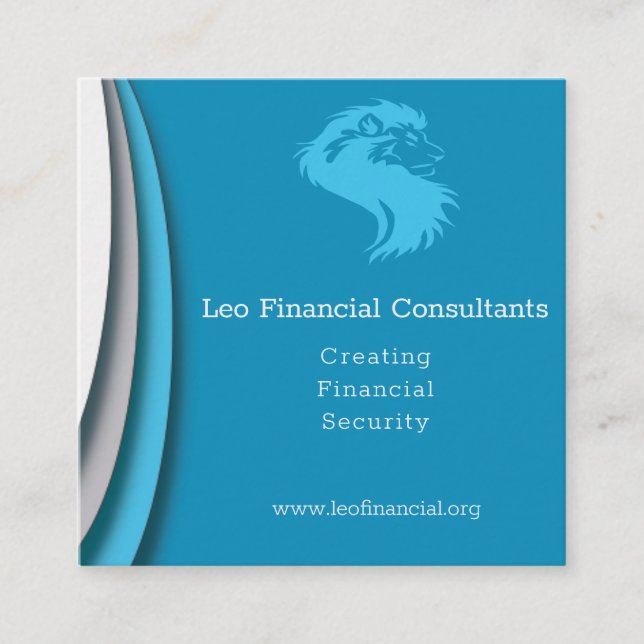 Carte De Visite Carré Icy Blues Moderne (Devant)