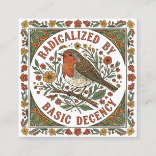 Carte De Visite Carré Illustration d'oiseau radicalisé par la décence él