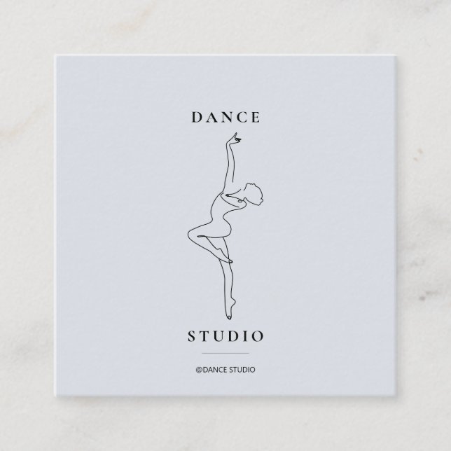 Carte De Visite Carré Illustration Modern Dance Studio (Devant)