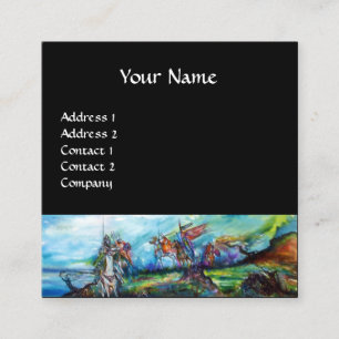 Carte De Visite Carré IMAGINAIRE Bleu Noir dans la tempête