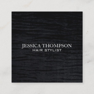 Carte De Visite Carré Impression noire Faux Velvet
