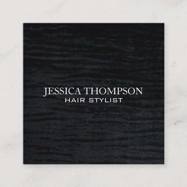 Carte De Visite Carré Impression noire Faux Velvet (Devant)