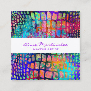 Carte De Visite Carré Impression Snakeskin couleur exotique
