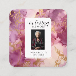 Carte De Visite Carré In Loving Memory with Photo | Personal