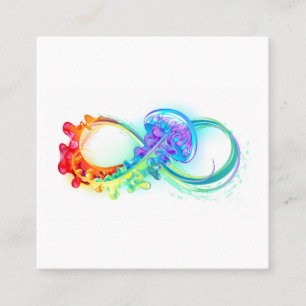Carte De Visite Carré Infinity avec méduse arc-en-ciel