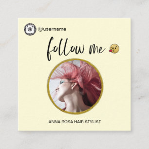 Carte De Visite Carré *~* INSTAGRAM Emoji Social Media Icônes Code QR S